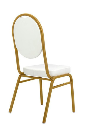 Krzesło bankietowe / konferencyjne HESTIA białe / złote (KH1501100311) - King Home