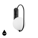 KOBAN D czarna lampa ścienna / kinkiet z podwyższoną szczelnością IP44 (KOD120S0) - Ummo
