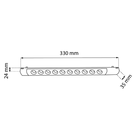 Spot magnetyczny Komatsu Slim dot - Czarny - 48V 10W 800lm (330 mm) 4000K (6054) - Shilo