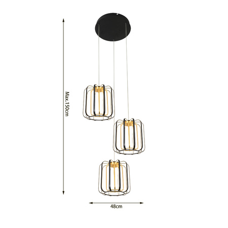  XARA Lampa wisząca potrójna okrągła (9210-0310) - Aviano Lighting