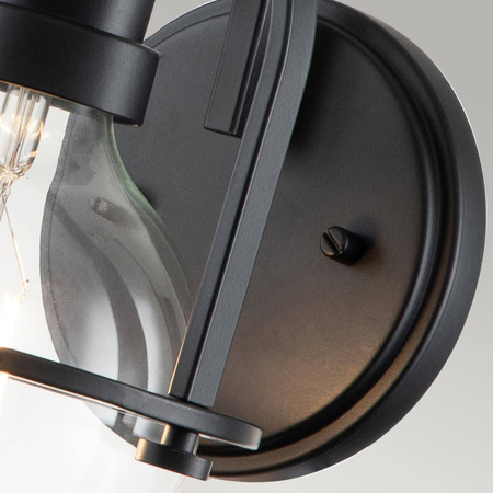 Kinkiet Somerset - 1 źródło światła - Przezroczyste szkło - Czarny (QN-SOMERSET1-C-BK) - Quintiesse