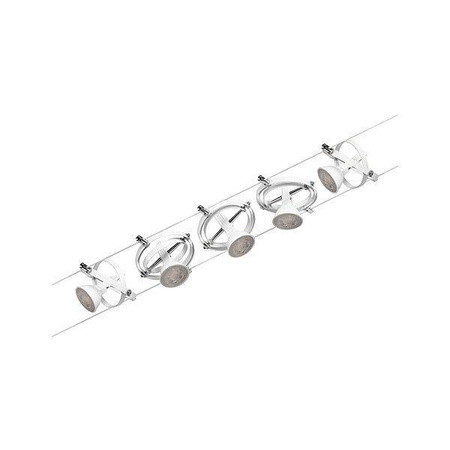 System linkowy zestaw Cardan max5x10W GU5,3 Biały mat/Chrom 12V DC 60VA twszt/metal (PL94438) - Paulmann