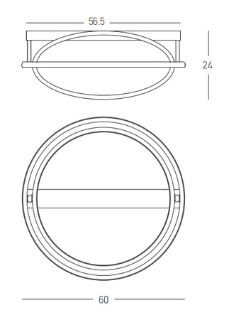 CEILING LIGHT 56W 3000K ALUMINIUM COLD ΜΑΤΤ (22018 Zambelis) - Zambelis