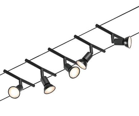 System linkowy zestaw Salt max5x10W GU5,3 Czarny mat/Chrom 12V DC 60VA twszt/metal (PL94446) - Paulmann