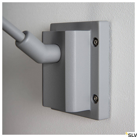 MYRA DISPLAY, lampa ścienna outdoor, QPAR51, IP55, srebrnoszara, łukowato wygięta, maks. 50W (233134) - SLV