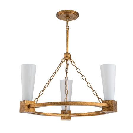 Żyrandol Kristy - 3 źródła światła - Przecierane złoto (KRISTY3-DG-OPAL) - Elstead Lighting