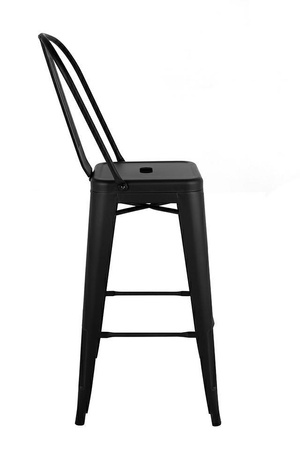 Krzesło barowe TOWER BIG BACK 76  (Paris) czarne (KH010100964) - King Home