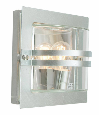 Kinkiet zewnętrzny BERN 650 GALVANIZED E27 LED 9W CLEAR LAMPSHADE Norlys