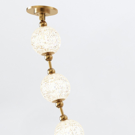 Efektowna lampa wisząca LED Marni długa - Naturalny mosiądz (QN-MARNI-16P-292-NBR) - Quintiesse