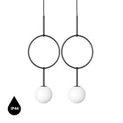 ISUULLA B czarna podwójna lampa sufitowa z podwyższoną szczelnością IP44 (ISB222PS0) - Ummo