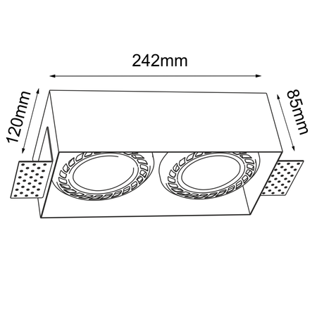 Lampa wpuszczana Cage in 0-2 - Czarna   (3270) - Brosline