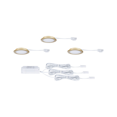 Zestaw opraw meblowych do wbudowania EBL SET 3x2,5W 3x180lm 4000K 12V złoty matowy / tworzywo sztuczne (PL93124) - PAULMANN