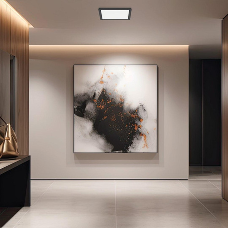 Plafon Evora Czarny Square 12W 3CCT (ML1795) - Milagro