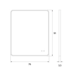 MAXLIGHT W0384 MIRROR PROSTOKĄT 76x91cm CZARNE LUSTRO PODŚWIETLANE