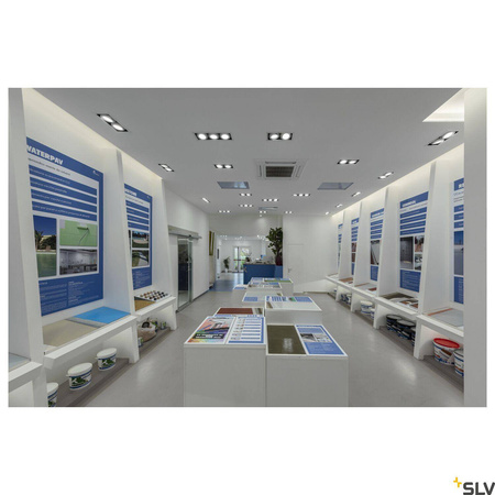 KADUX 2, lampa wpuszczana, dwupunktowa, QPAR111, prostokątna, biała matowa, maks. 150W (115551) - SLV