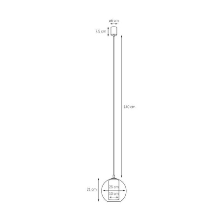 Lampa wisząca MERIDA BLACK rozm. S(11091102) - Kaspa