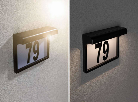 Oprawa numeryczna  solarna DAYTON  LED  3000K IP44 czarny (PL95388) - PAULMANN