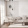 PENDANT LED LIGHT 11W 3000K METAL-GLASS, BLACK-SMOKED GREY (23074 Zambelis) - Zambelis