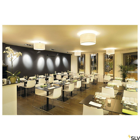 SOPRANA CL-1, lampa sufitowa, TC-DSE, okrągła, beżowy abażur, Ø/W 50/26 cm, maks. 3x60W (155373) - SLV