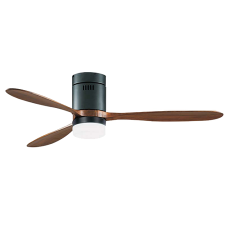 Wentylator sufitowy czarny z wiatrakami wiśniowymi LED 15W (19144 Zambelis) - Zambelis