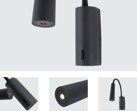 READING LIGHT LED 3W BLACK (H72 Zambelis) - Zambelis