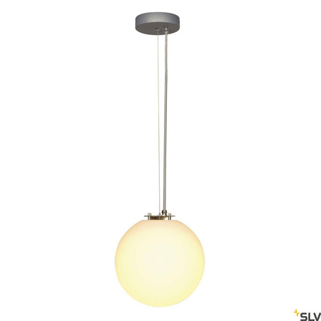 ROTOBALL 25, lampa wisząca, TC-(D,H,T,Q)SE, kolor srebrnoszary/biały, Ø 25cm, maks. 24W (165390) - SLV