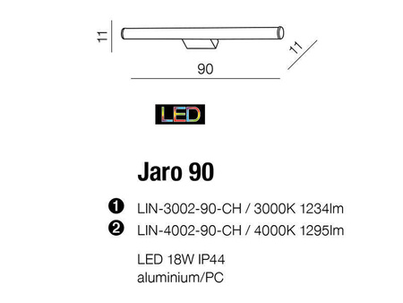 Wyprzedaż Kinkiet łazienkowy JARO 90 LED 3000K (AZ2093 - Azzardo)