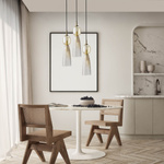 PENDANT LIGHT 3XE14 MAX 40W GLASS ANTIQUE BRASS (23010 Zambelis) - Zambelis