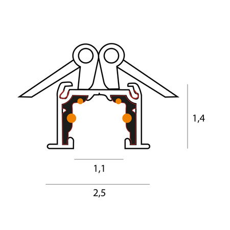 MAXLIGHT NT0011 Szynoprzewód MICRO11  czarny wpuszczany sprężynowy 2mb
