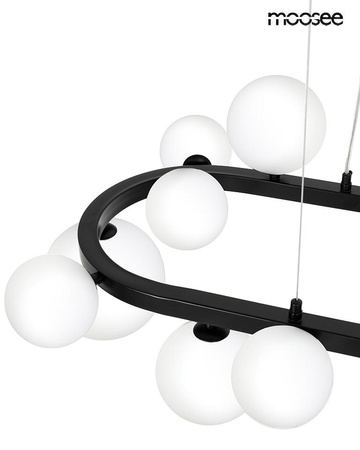 MOOSEE lampa wisząca ALURE OVAL 120       czarna/mleczna (MSE1501100606/MILK) - Moosee
