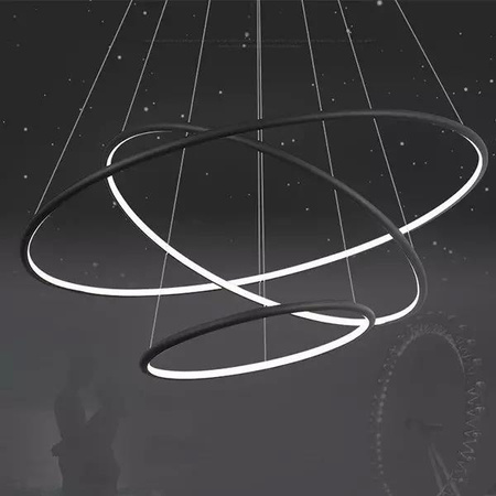 Lampa wisząca Ledowe Okręgi No.3 100cm 4k czarna (LA075/P_100_in_4k_black) - ALTAVOLA DESIGN