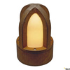 RUSTY CONE, lampa podłogowa outdoor, C35, okrągła, zardzewiałe żelazo, Ø/W 15/24 cm, maks. 40W, IP54 (229430) - SLV