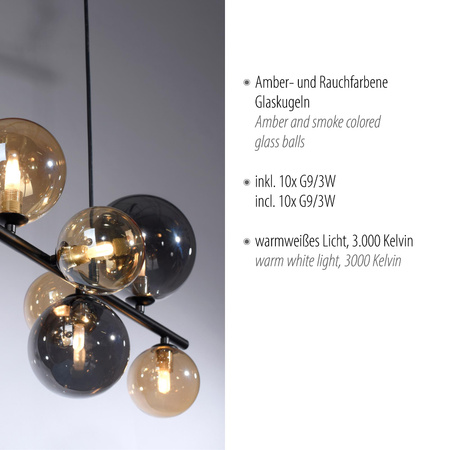 POPSICLE LAMPA WISZĄCA SMOKY/BURSZTYN (2583-18) - Paul Neuhaus