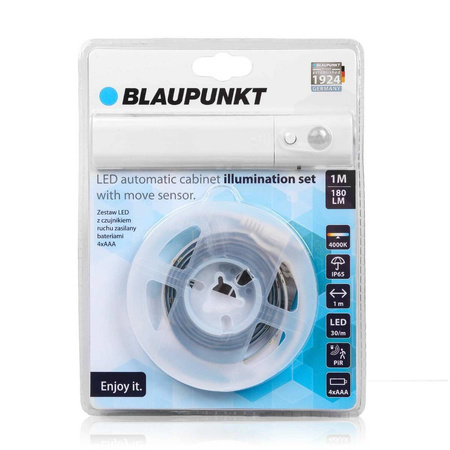 taśma LED z czujnikiem ruchu zasilana bateriami 4xAAA Cabinet Light Set barwa naturalna (BLAUPUNKT-CABSETNW)