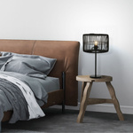 E27 MAX 40W RATTAN &IRON MATERIAL  BLACK  ON OFF SWITCH (20238 Zambelis) - Zambelis