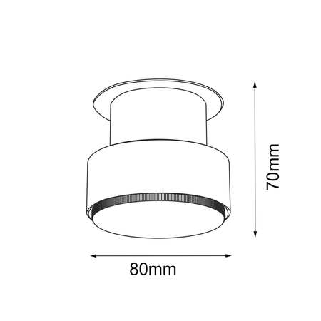 Plafon Etna 1 - Czarny (70 mm)   (1265) - Brosline