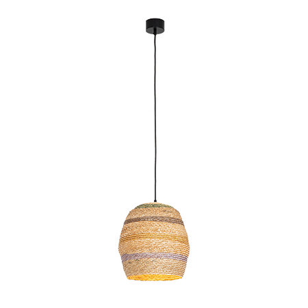 PENDANT LAMP NATURAL BRAIDED WHEAT 1XE27 (22165 Zambelis) - Zambelis