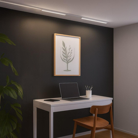 Lampa na szynie, sterowana aplikacją Slim Magnetic Track Biały 61cm 20W LED Tuya CCT (ML2198) - Milagro