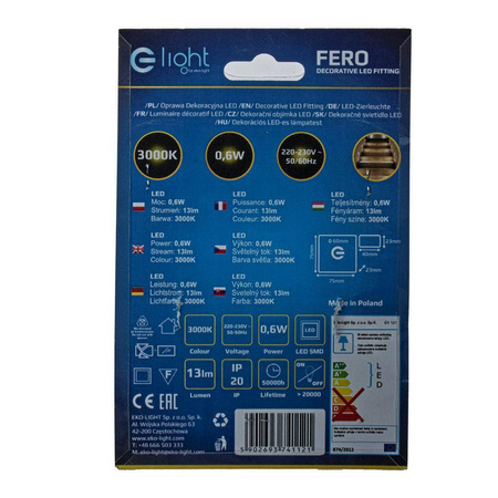 FERO Barwa Ciepła 3000K (EKS1121) - Eko-Light