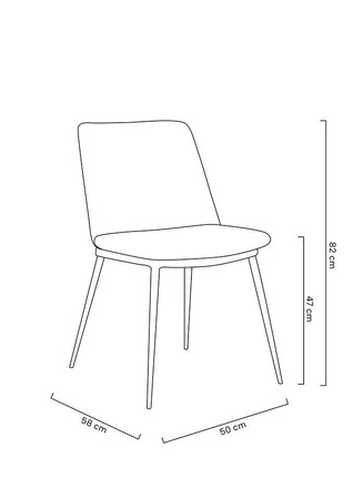 Krzesło DIEGO czarne - welur, podstawa czarno złota (KH1201100122.BLACK) - King Home