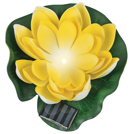 DEKORACJA ZEWNĘTRZNA SOLARNA LED KWIAT LOTOSU ŻÓŁTY/YELLOW (SW-5033-Y) - Zuma Line