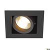 KADUX 1, lampa wpuszczana, jednopunktowa, QPAR51, kwadratowa, czarna matowa, maks. 50W, ze sprężynami zaciskowymi (115510) - SLV