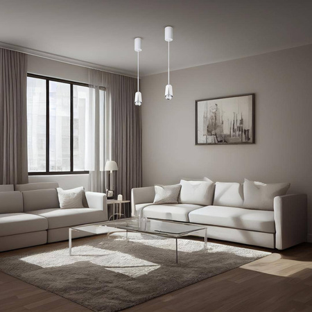 FLOWER WHITE CHROME LAMPA WISZĄCA 1xGU10 (ML0275) - Milagro