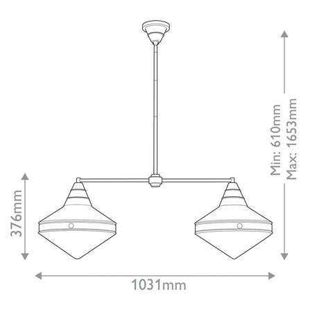 Lampa wyspowa Willard - 2 źródła światła - Vintage mosiądz (QN-WILLARD-LP2-VBS-PG) - Quintiesse