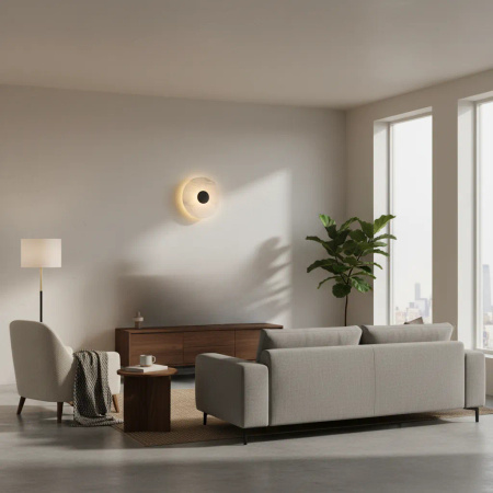 Marmurowy kinkiet Dalinia 1xLED czarny (WL0114-BK) - Yaskr