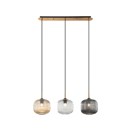 PENDANT LIGHT 3XE27 MAX40W GLASS CLEAR-SMOKE-CHAMPAGNE (22074 Zambelis) - Zambelis