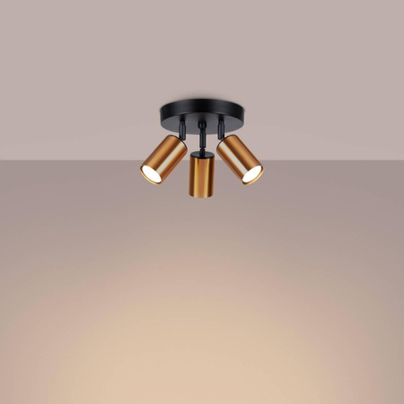 Plafon WINX 3P czarny/miedź (SL.1377) - Sollux Lighting