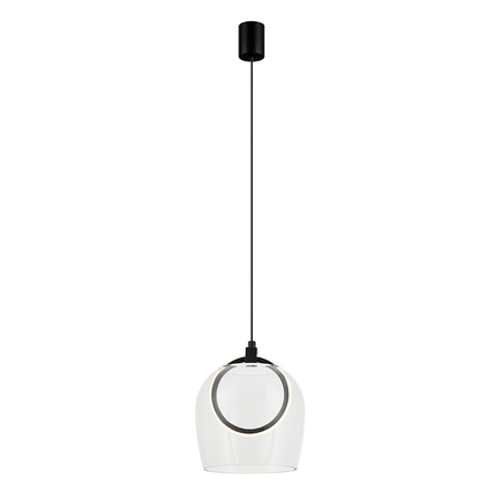 PENDANT LED LIGHT 6W 3000K METAL-SILICON-GLASS,BLACK-CLEAR GLASS (23080 Zambelis) - Zambelis