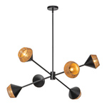 Żyrandol Daphne - 6 źródeł światła - Matowa czerń (ALM-DAPHNE6-MB) - Elstead Lighting