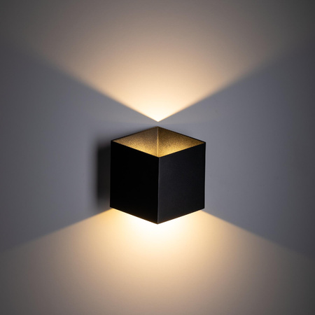 Kwadratowy kinkiet na elewację CUBE BLACK KINKIET LED IP 54 (18182) - TK Lighting